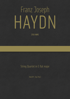 Book cover for Haydn - String Quartet in E flat major, Hob.III:9 ; Op.2 No.3