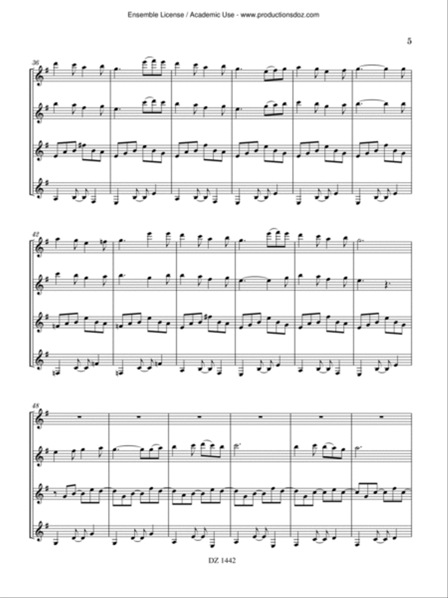La Filla del Marxánt Guitar Ensemble scores gallery preview page 5