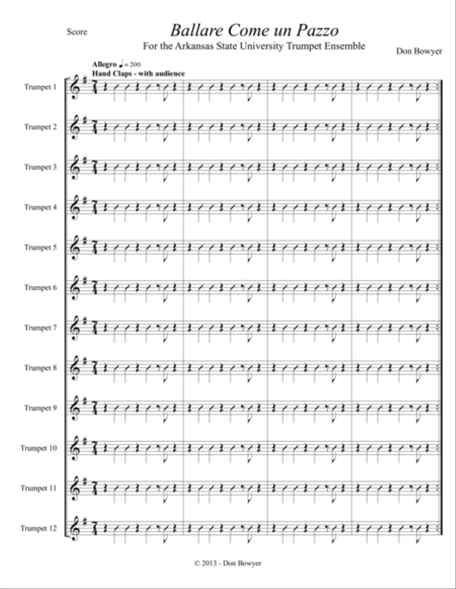 Ballare Come un Pazzo (Letter size) 2-Part scores gallery preview page 2