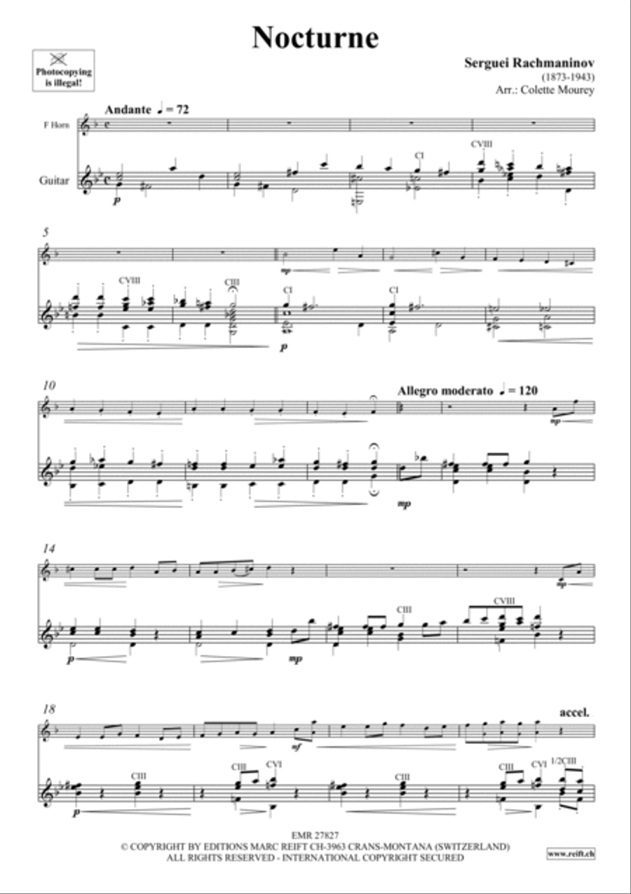Nocturne Horn scores gallery preview page 4