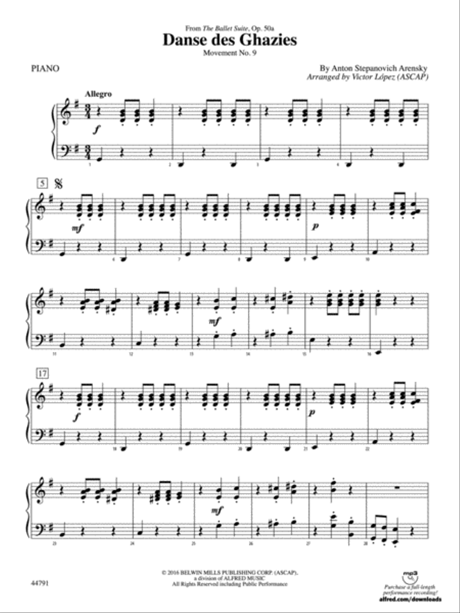Danse des Ghazies: Piano Accompaniment Full Orchestra scores gallery preview page 1