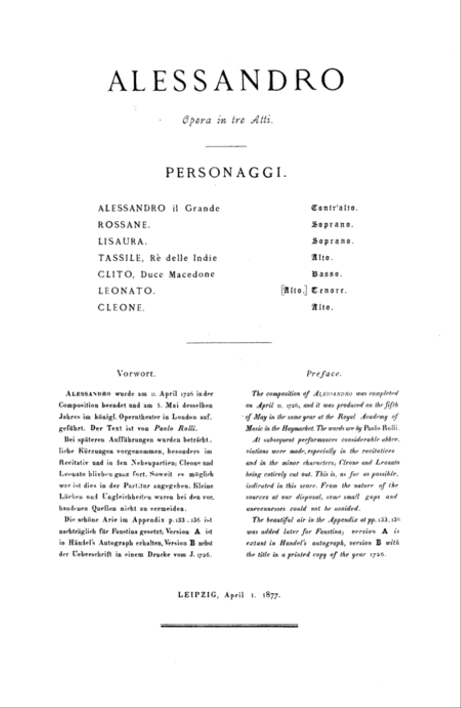 Alessandro (1726) Voice scores gallery preview page 4