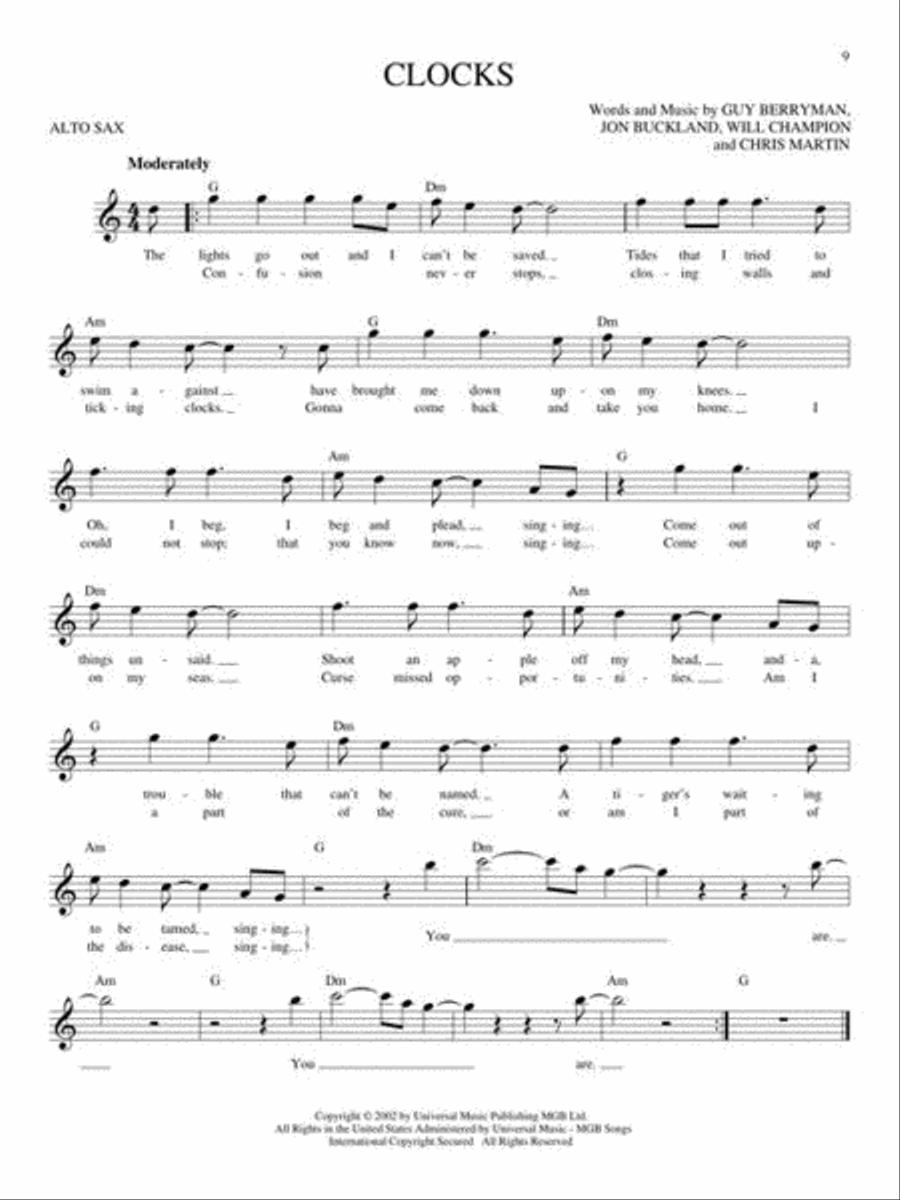Easy Pop Melodies Alto Saxophone scores gallery preview page 5