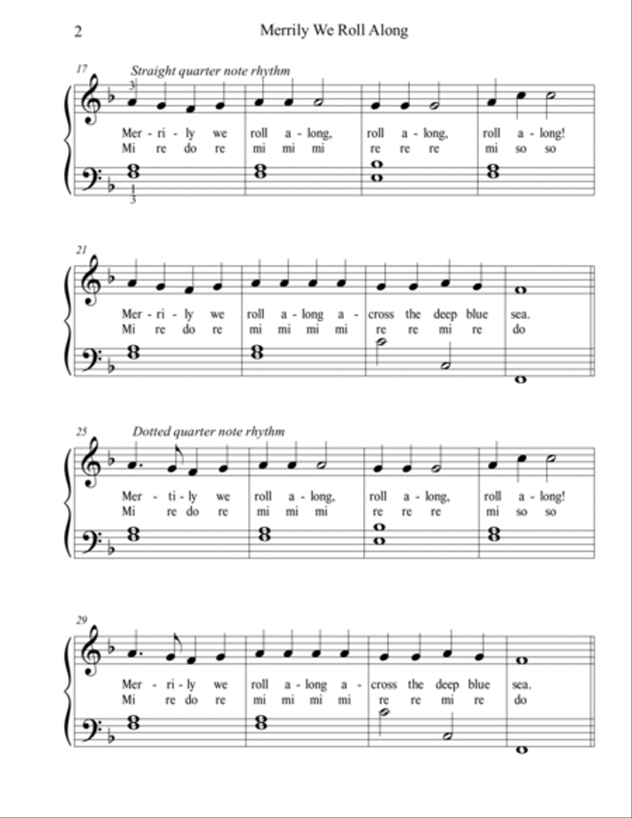 Merrily We Roll Along (In 4 Keys!) (standard notation) Voice scores gallery preview page 2