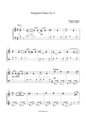 Brahms - Hungarian Dance No. 6 (Easy piano arrangement)