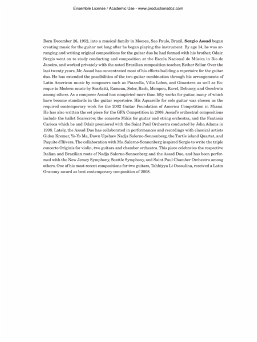 Lauro's Portrait Classical Guitar scores gallery preview page 2