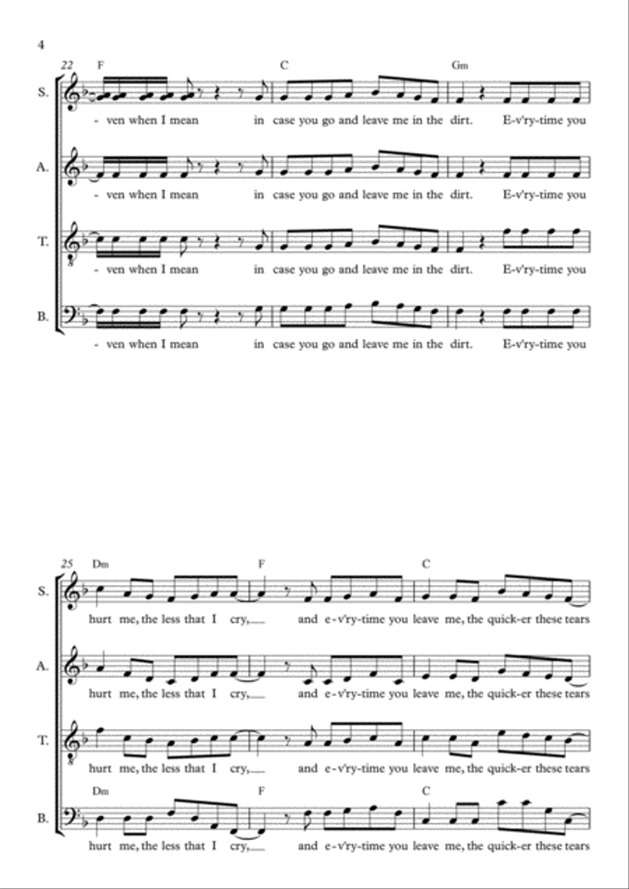 Too Good At Goodbyes Too Good At Goodbyes 4-Part scores gallery preview page 4