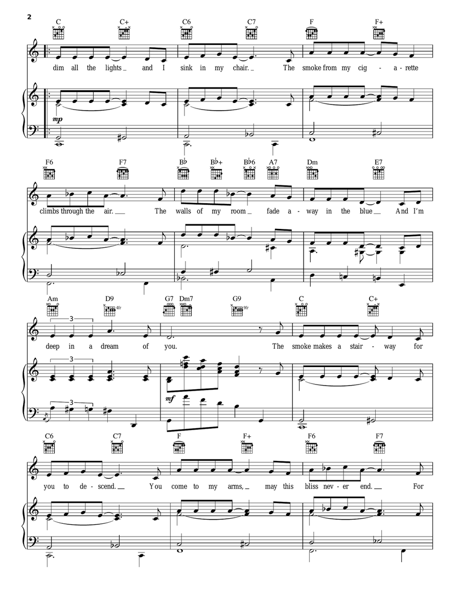 Deep In A Dream Piano, Vocal, Guitar scores gallery preview page 2