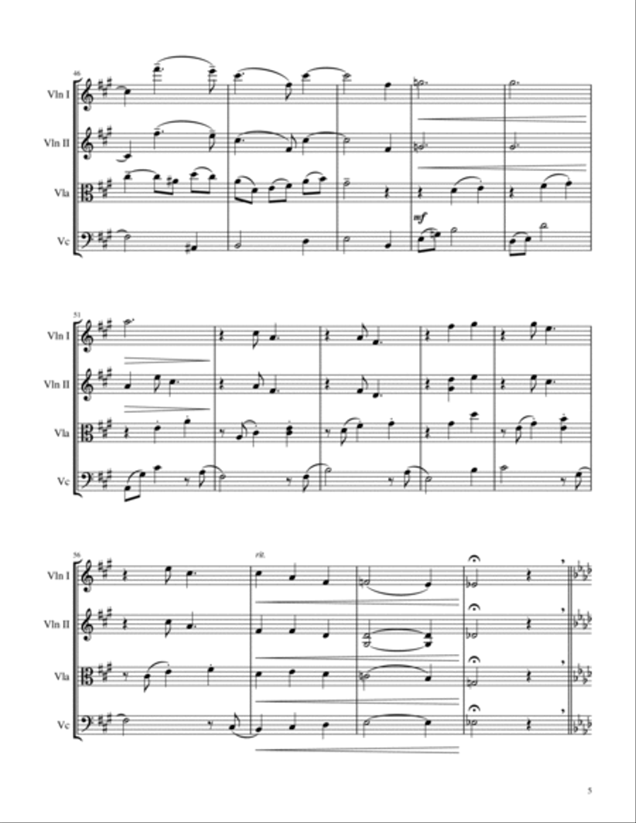The Christmas Waltz String Quartet scores gallery preview page 5