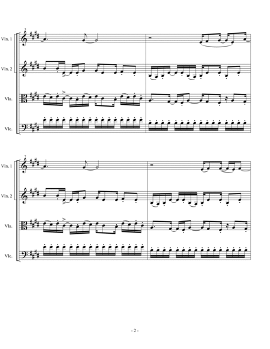 Dare You To Move String Quartet scores gallery preview page 6