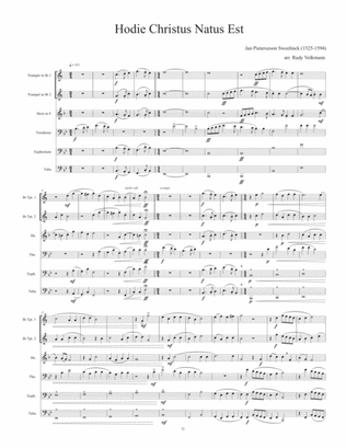 Book cover for Hodie Christus Natus Est - Sweelinck - arr. for Brass Sextet or Brass Choir