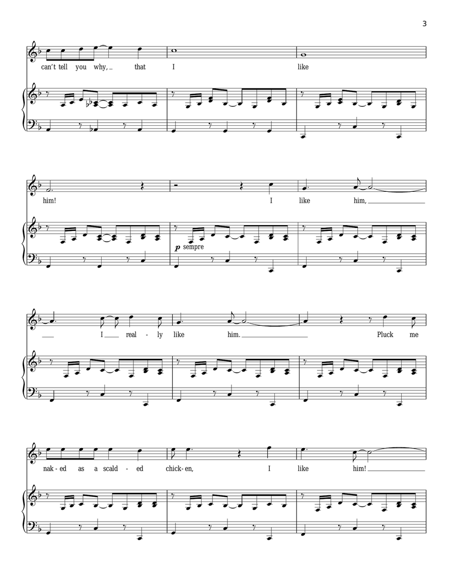 I Really Like Him Piano, Vocal scores gallery preview page 3
