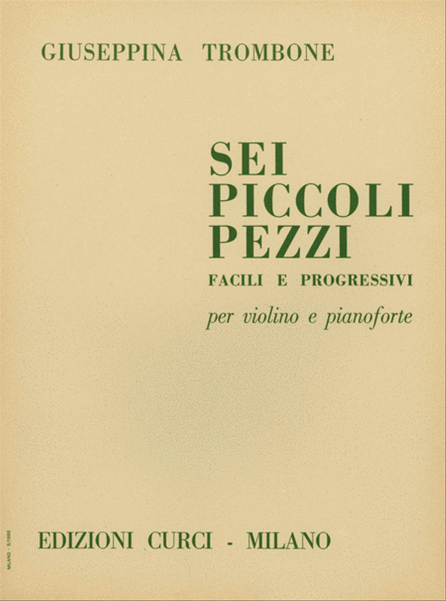 Sei piccoli pezzi facili e progressivi Violin Solo scores gallery preview page 1