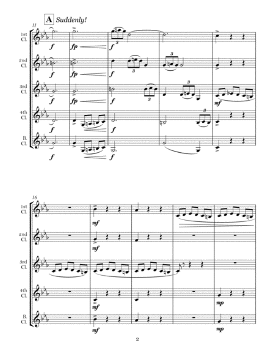 Dancing Devil (clarinet quintet) Clarinet Quintet scores gallery preview page 2