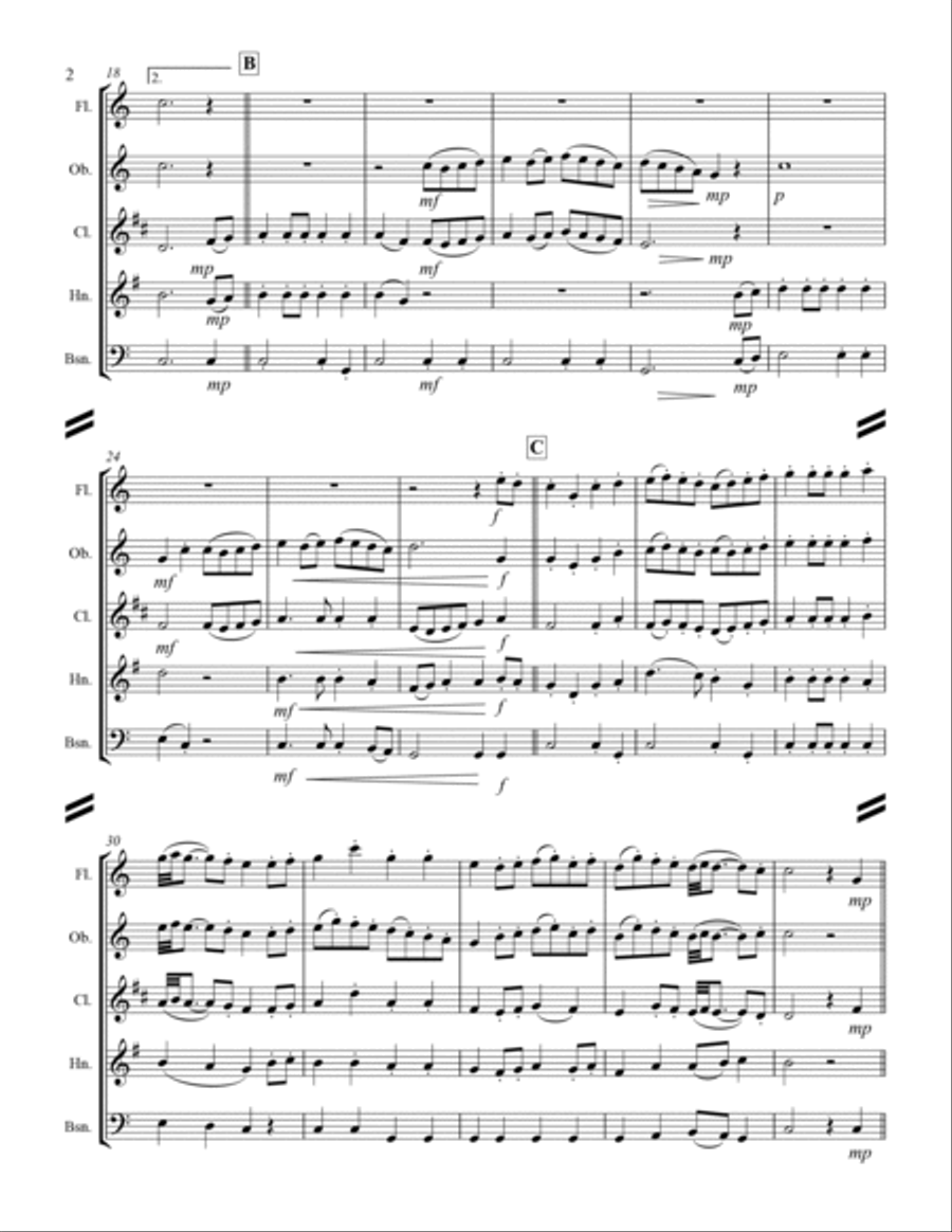 Rondeau from “Sinfonie de Fanfares” (for Woodwind Quintet) Woodwind Quintet scores gallery preview page 3