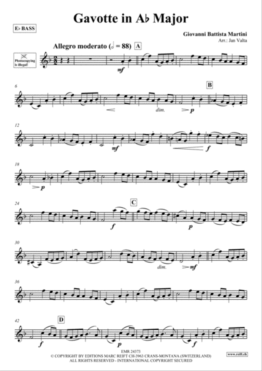 Gavotte in Ab Major Piano Accompaniment scores gallery preview page 2
