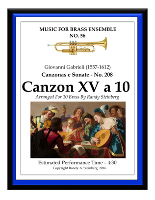 Book cover for Canzon XV a 10 - No. 208