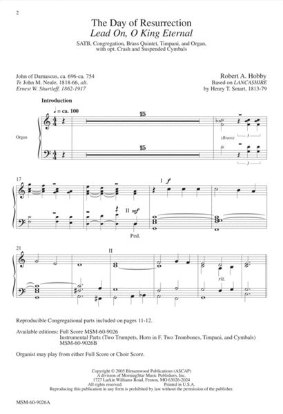 The Day of Resurrection Lead On, O King Eternal (Downloadable Choral Score)