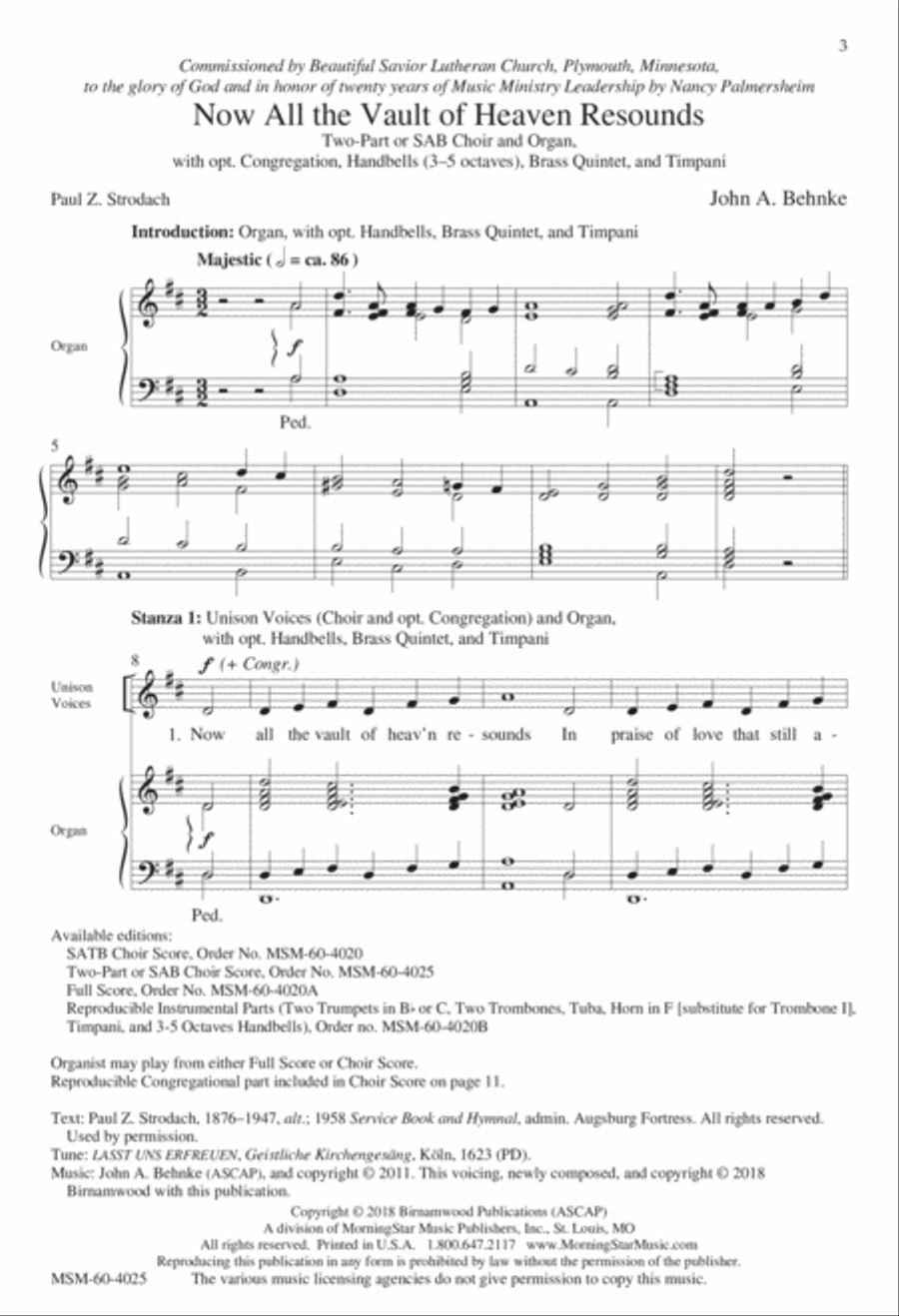 Now All the Vault of Heaven Resounds 3-Part scores gallery preview page 2