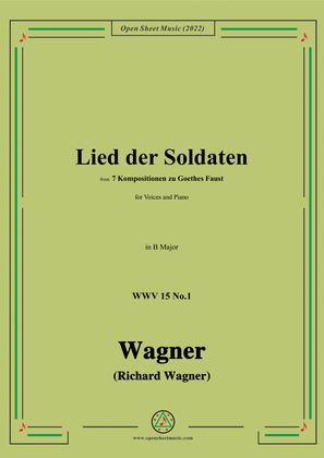Book cover for R. Wagner-Lied der Soldaten,in B Major,WWV 15 No.1