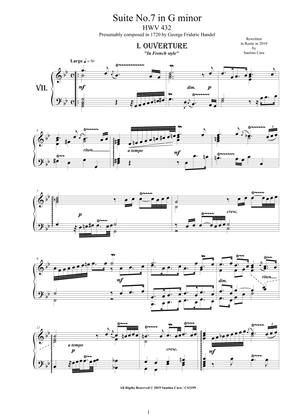 Handel - Piano Suite No.7 in G minor HWV 432