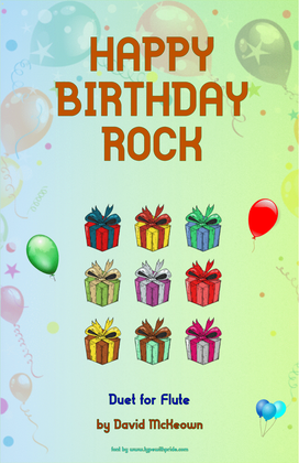 Book cover for Happy Birthday Rock, for Flute Duet