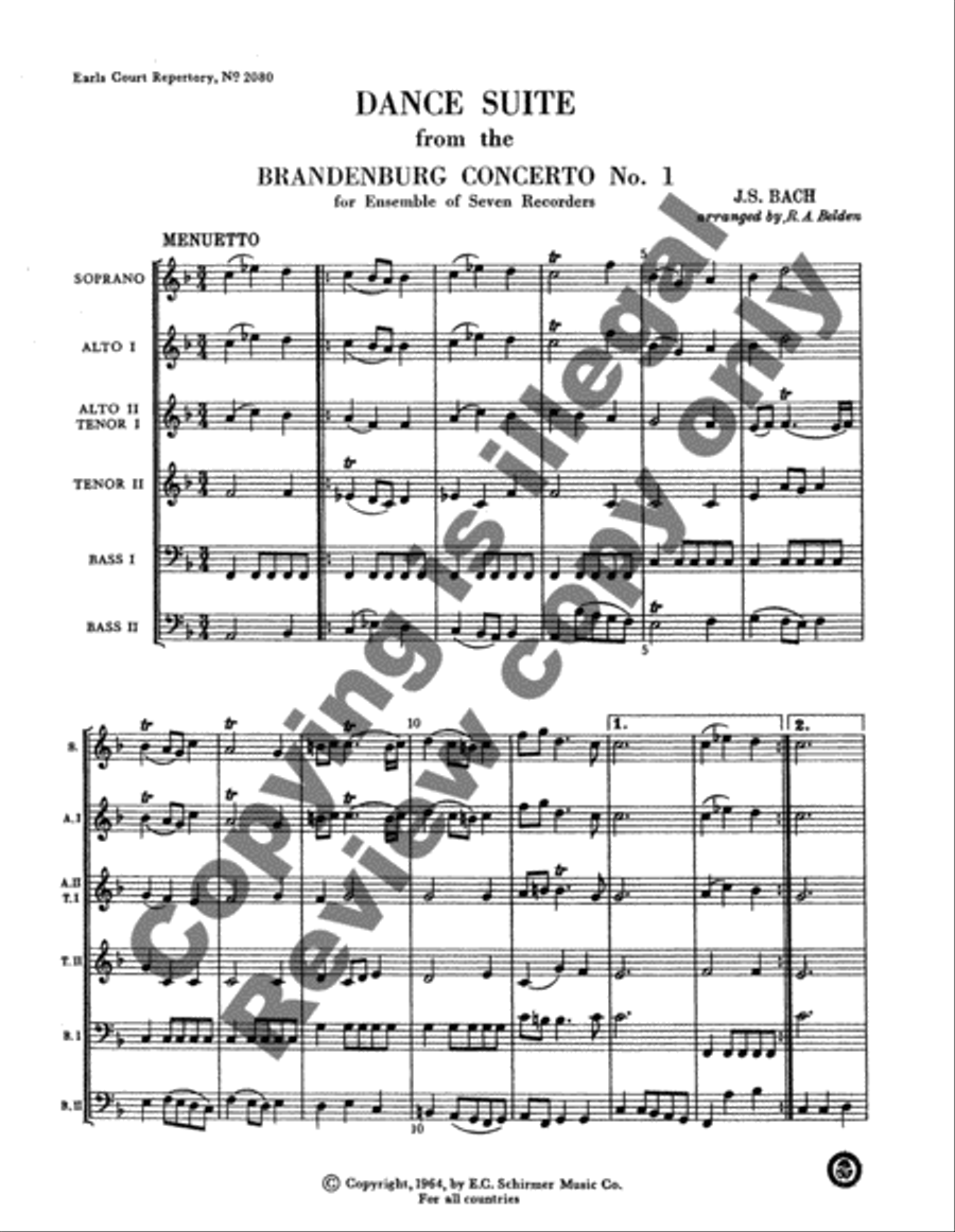 Dance Suite (from Brandenberg Concerto No. 1) Recorder scores gallery preview page 7