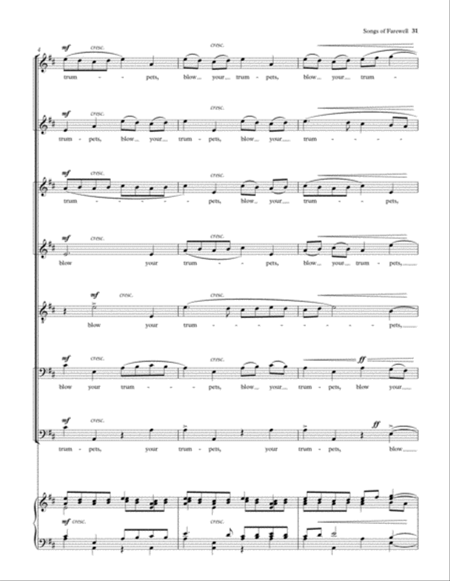 Songs of Farewell Divisi scores gallery preview page 32