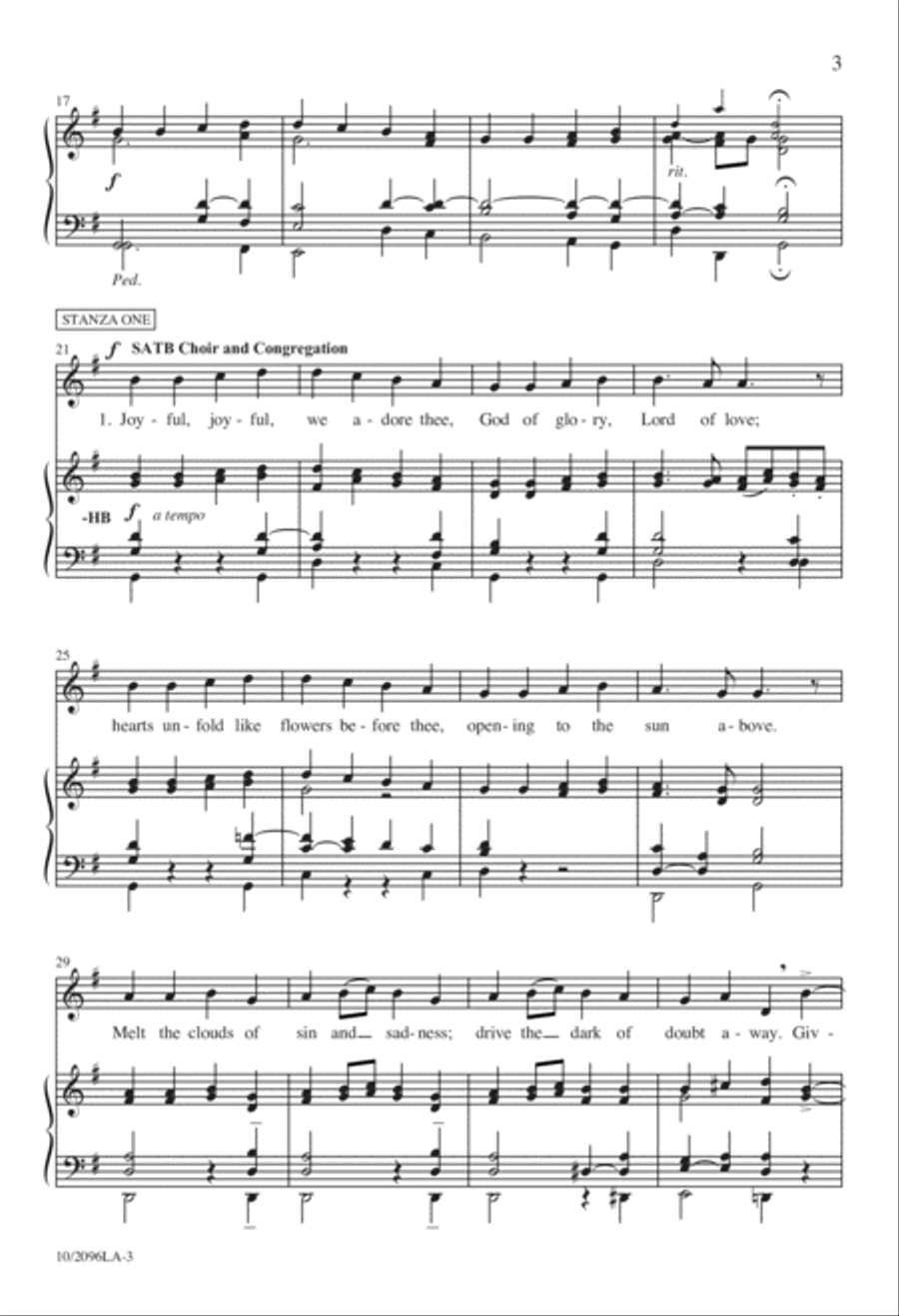 Joyful, Joyful, We Adore Thee 4-Part scores gallery preview page 3