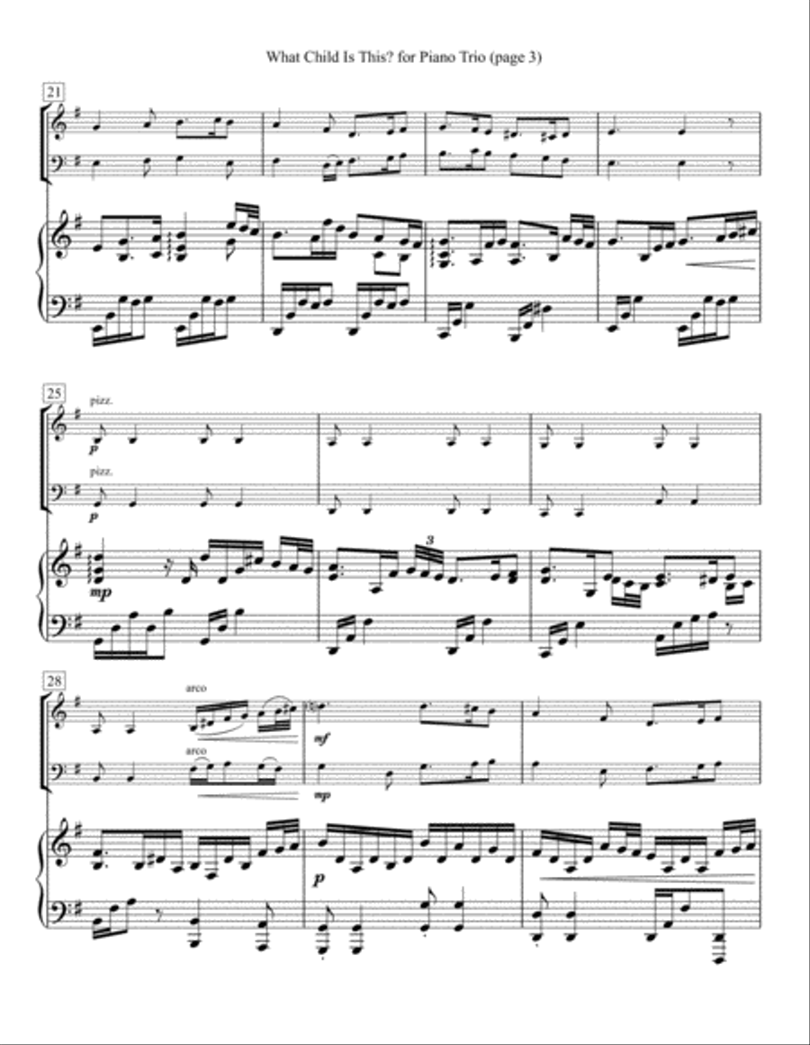 What Child Is This? for Piano Trio Piano Trio scores gallery preview page 3