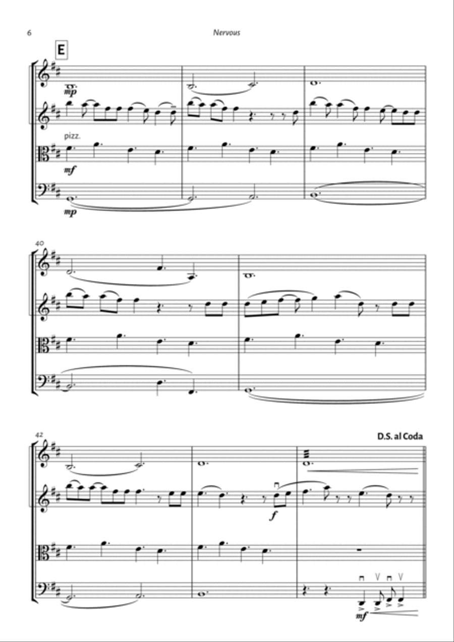 Nervous String Quartet scores gallery preview page 6