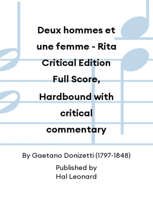 Deux hommes et une femme - Rita Critical Edition Full Score, Hardbound with critical commentary