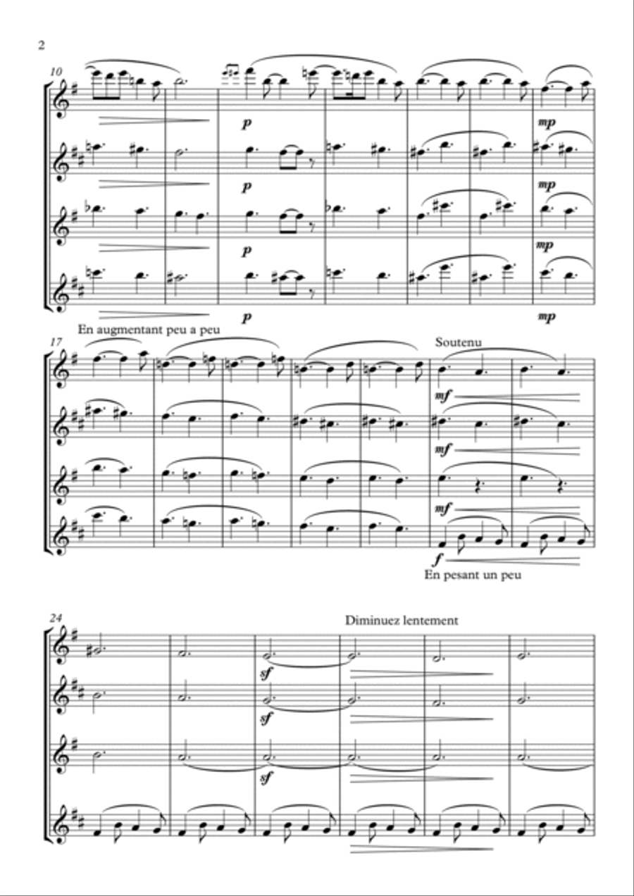 Histoires: La meneuse de tortues d'or (The Leader of the Golden Tortoises) - for saxophone quartet ( Saxophone Quartet scores gallery preview page 2