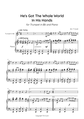 Book cover for He's Got The Whole World in His Hands for Trumpet in Bb and Piano