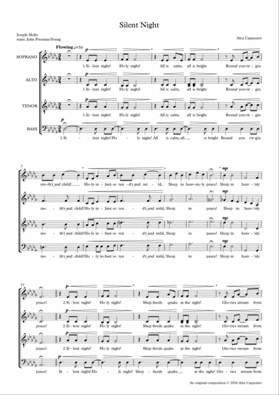 Silent Night 4-Part scores gallery preview page 2