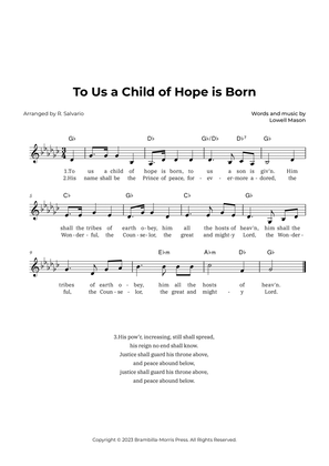 To Us a Child of Hope is Born (Key of G-Flat Major)