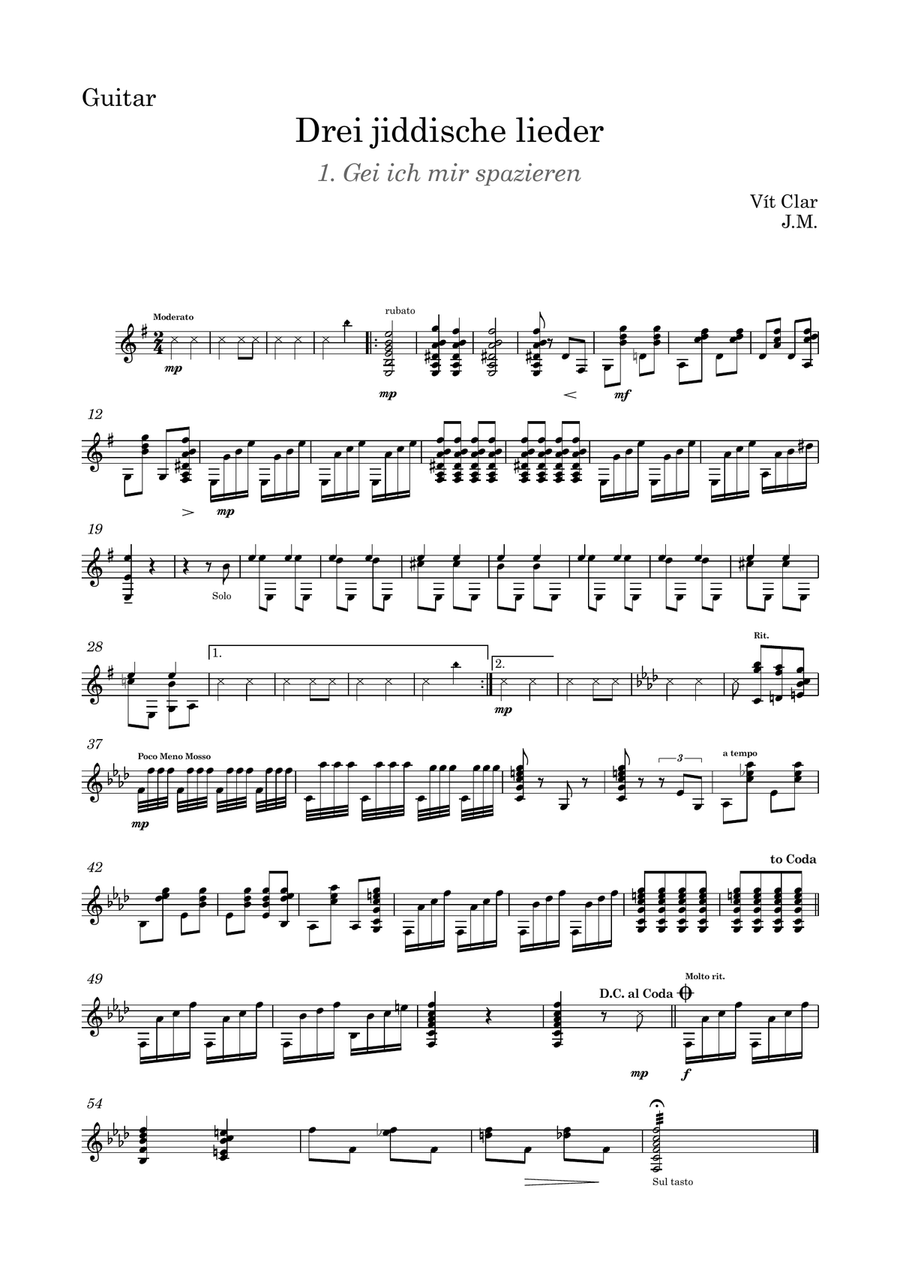 Clar: Three Jewish songs Small Ensemble scores gallery preview page 5