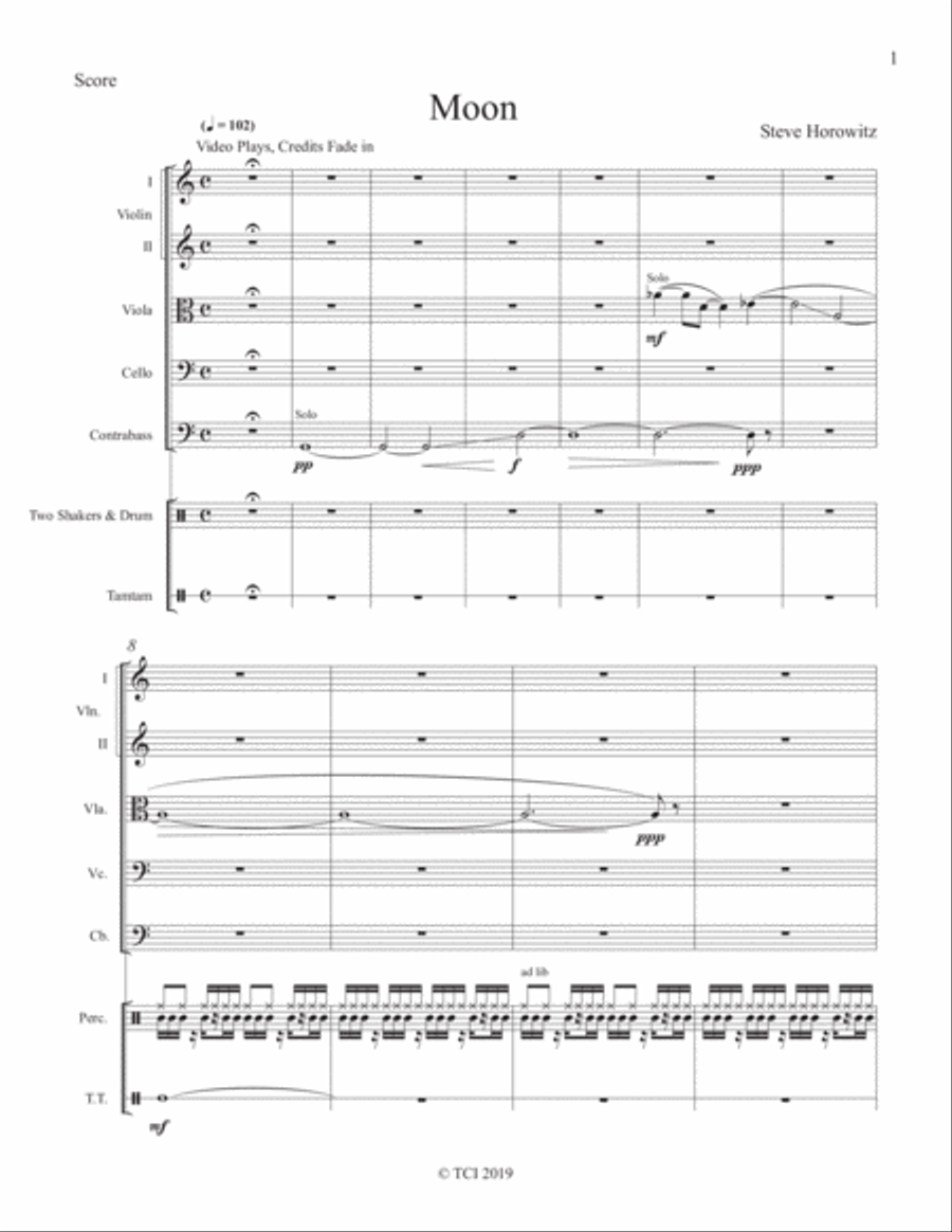 Moon for String Orchestra and Percussion Chamber Orchestra scores gallery preview page 3