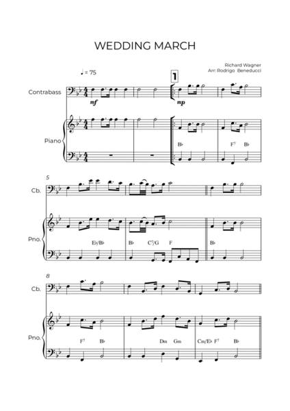 WEDDING MARCH - RICHARD WAGNER - CONTRABASS & PIANO image number null