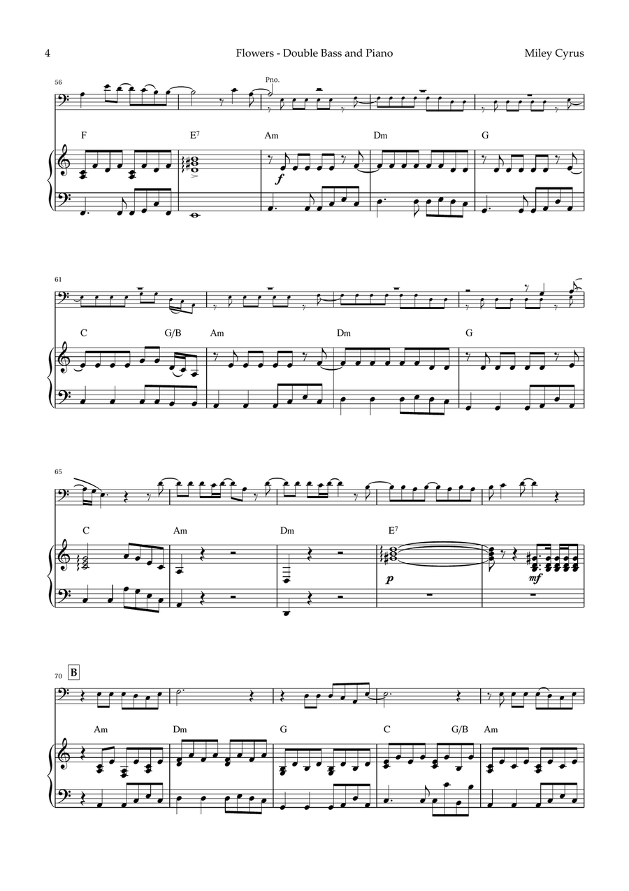 Flowers Double Bass scores gallery preview page 4