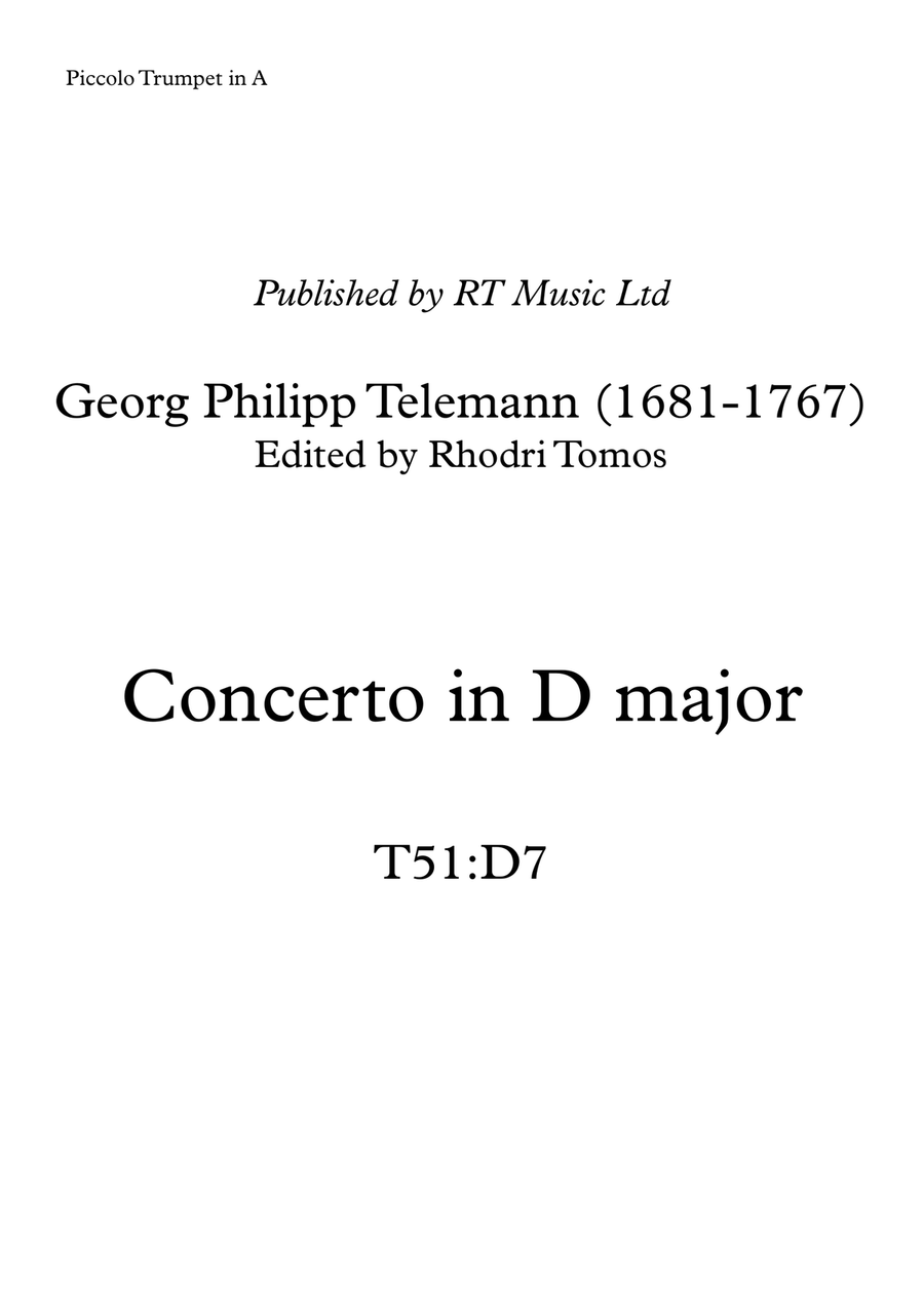 Telemann T51:D7 Trumpet Concerto in D major C Trumpet scores gallery preview page 1
