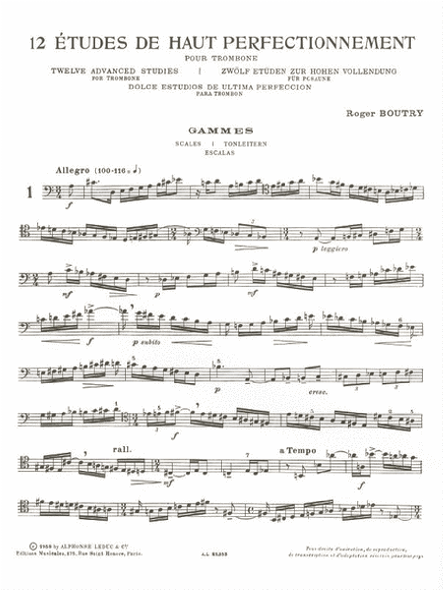 12 Etudes De Haut Perfectionnement (trombone Solo) 12 Etudes De Haut Perfectionnement (trombone Solo) Trombone Solo scores gallery preview page 2