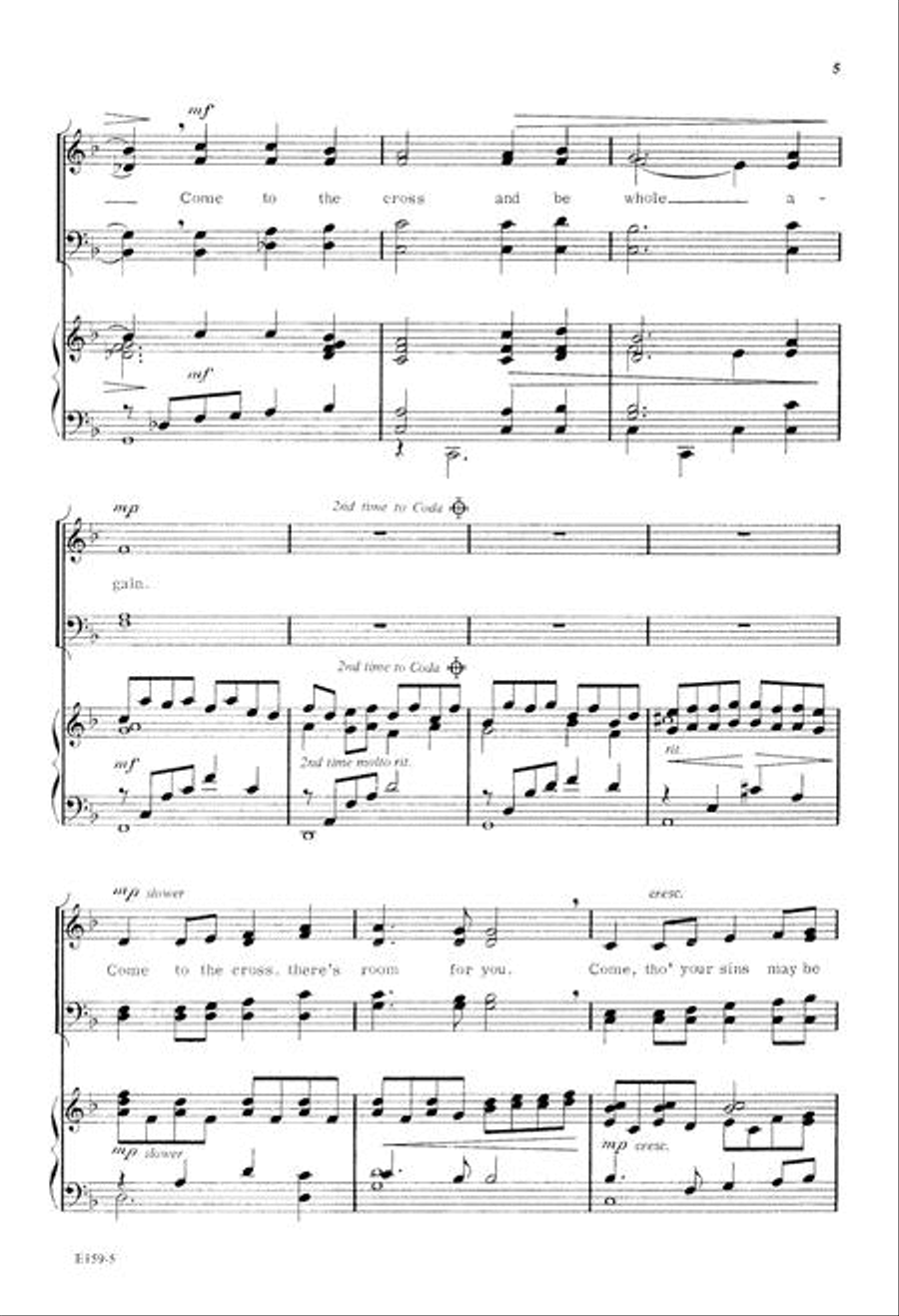 Come to the Cross of Jesus 4-Part scores gallery preview page 4