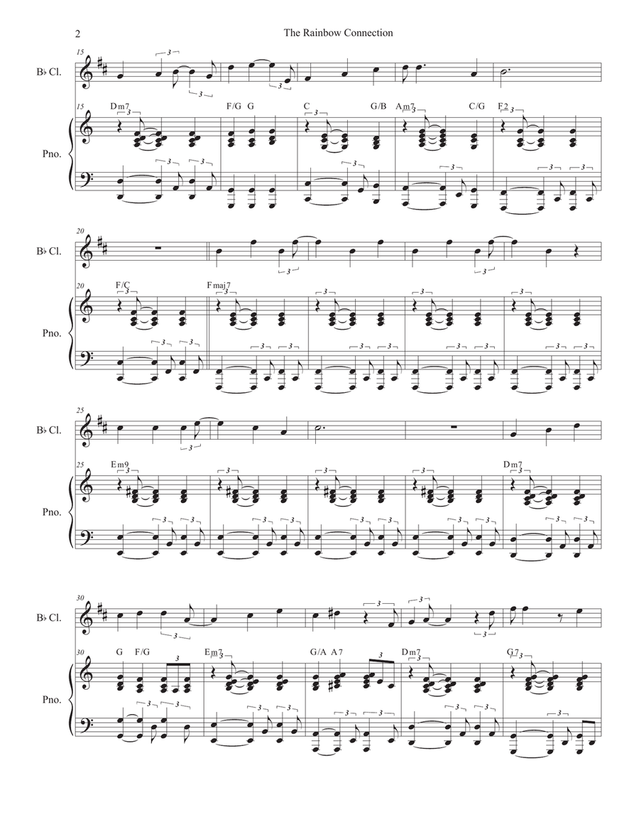 The Rainbow Connection Clarinet Solo scores gallery preview page 2