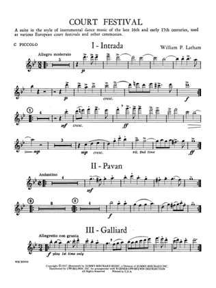 Court Festival (Suite for Concert Band): Piccolo