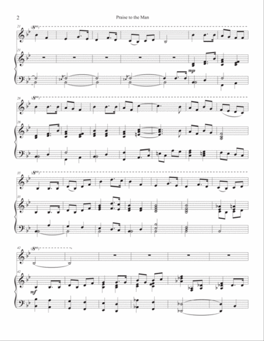 Praise to the Man - Easy Piano Duet Easy Piano scores gallery preview page 2