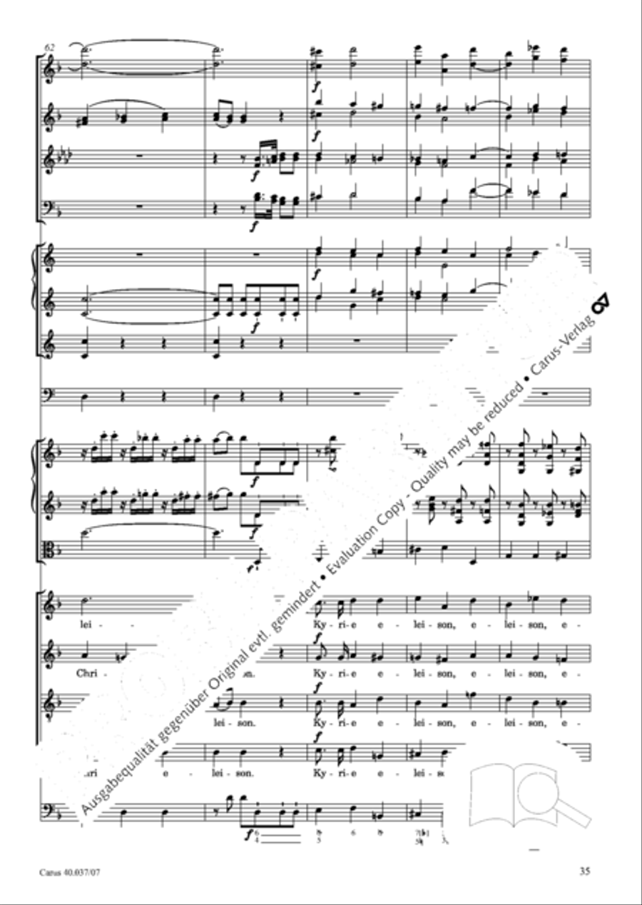 Kyrie in D minor 4-Part scores gallery preview page 36