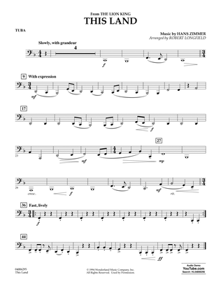 This Land (from The Lion King) (arr. Robert Longfield) - Tuba