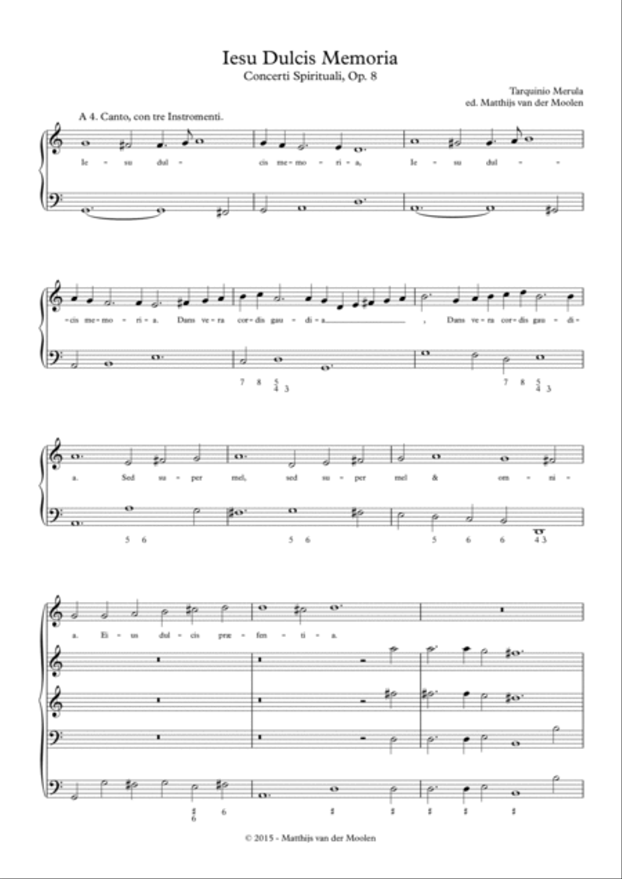 Jesu Dulcis Memoria (modern clefs) Small Ensemble scores gallery preview page 2