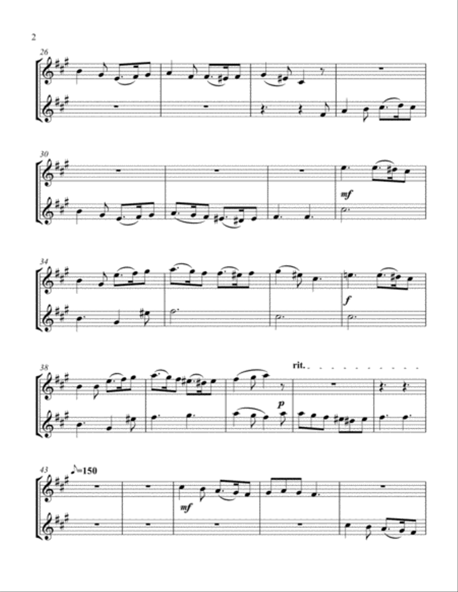 Journey Of The King (treble Bb instrument duet, parts only) Piano scores gallery preview page 2
